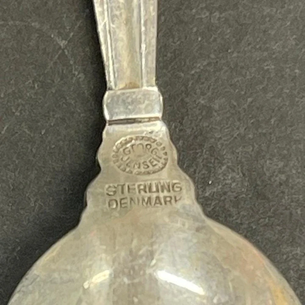 Danish Georg Jensen‎ Acorn Pattern Sterling Silver Spoon Design Johan Rohde SSB